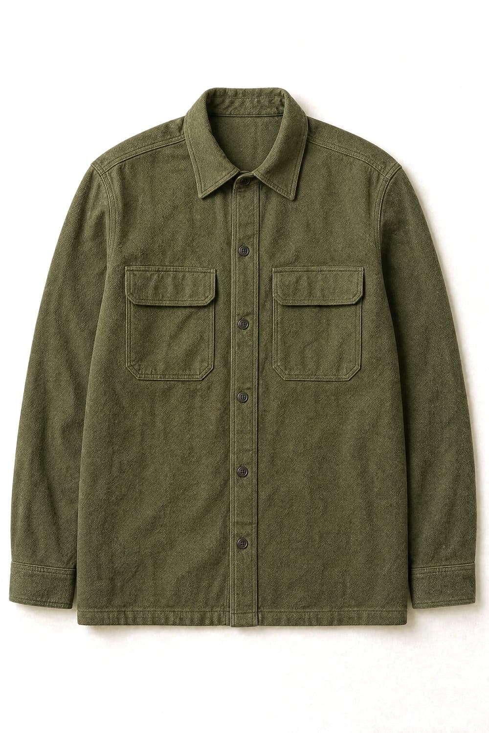 Two-pocket overshirt, straight hem, Brushed cotton